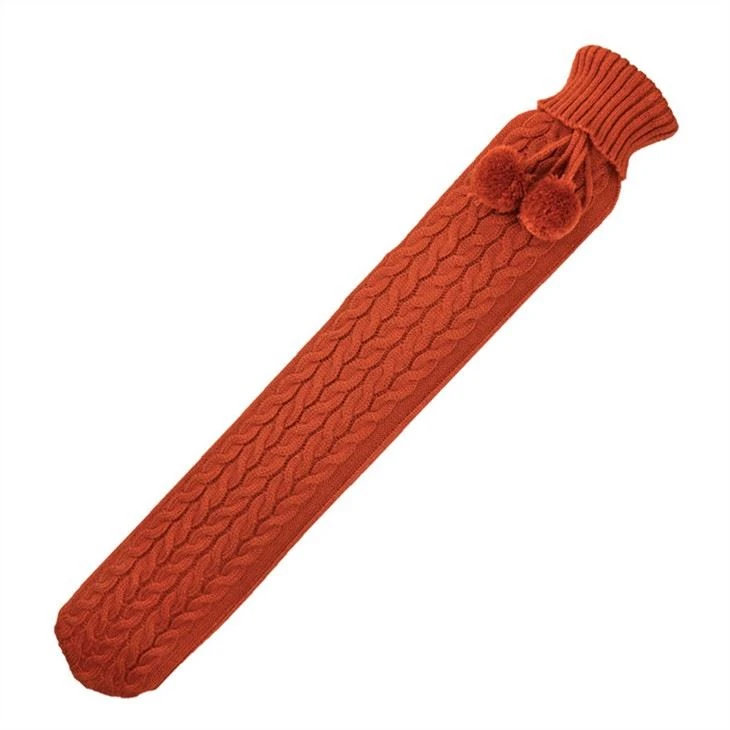 Knitted Long Hot Water Bottle Cover