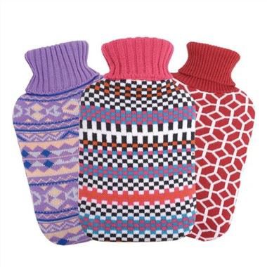 בקבוק מים חמים סרוג כבל פס גיאומטרי